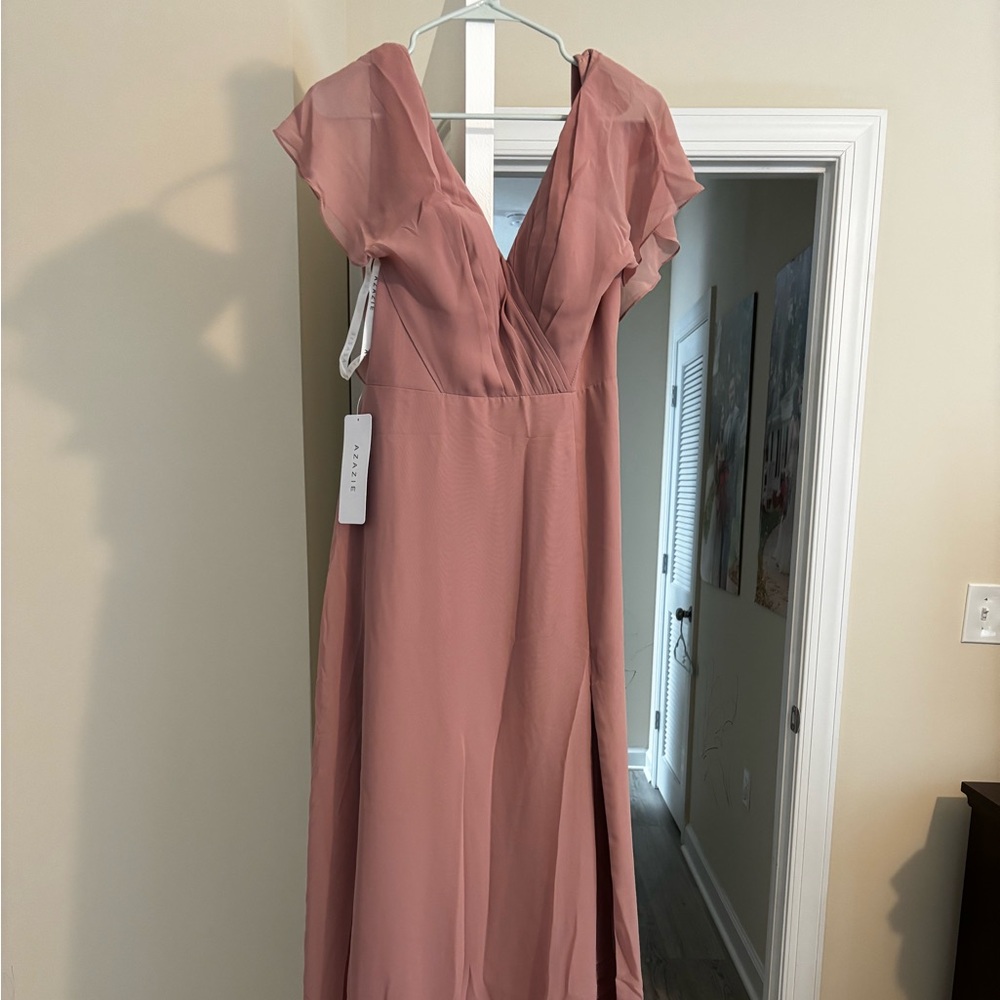 Azazie dusty rose bridesmaid dress